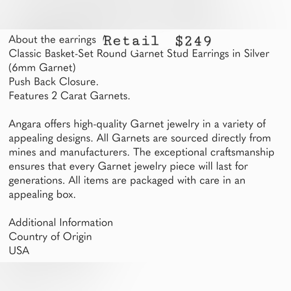 ANGARA GARNET EARRINGS - Picture 12 of 14